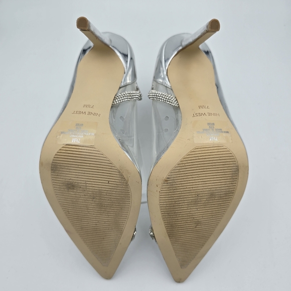 Nine West Finna3 Closed-Toe Pumps, Sparkly Silver, Women's 7.5M - Picture 12 of 16